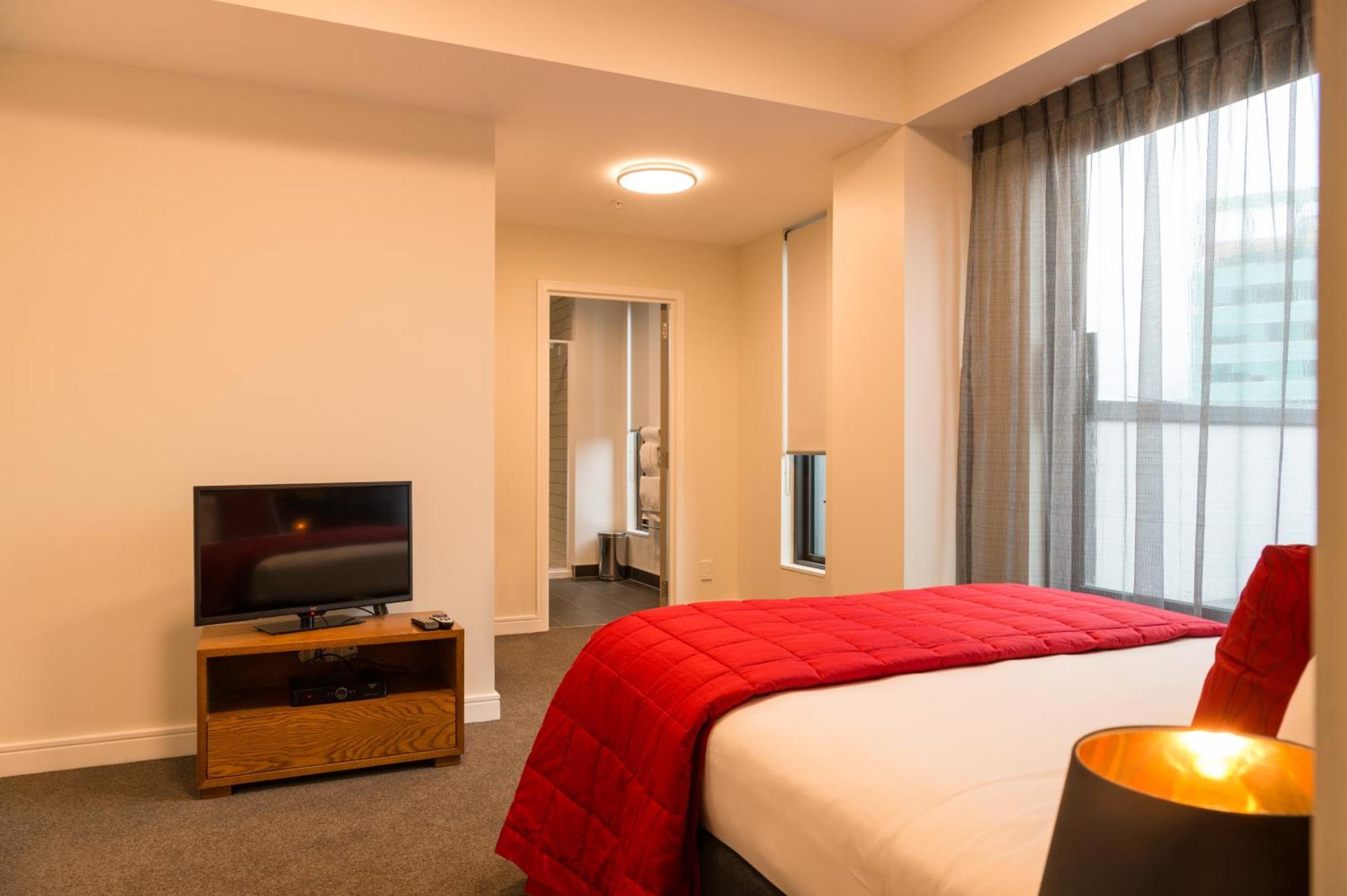 Boulcott Suites Wellington Luaran gambar A bedroom at the University of Canterbury's Ivon Watkins-Smith Hall